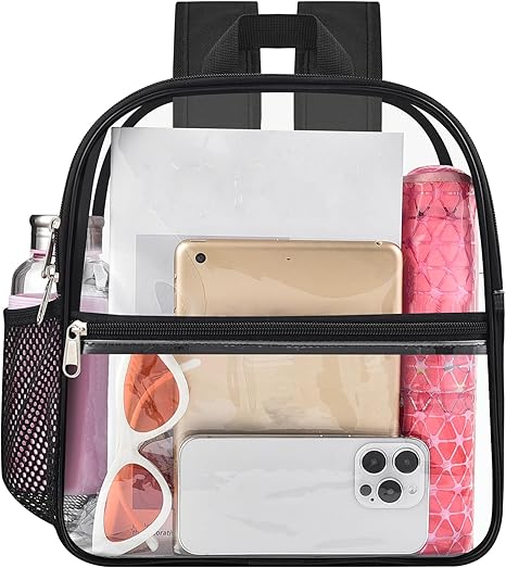 USPECLARE Clear Backpack for Stadium Approved 12×6×12, Water proof Clear Bag for Stadium Events and Concert Work Sport Event